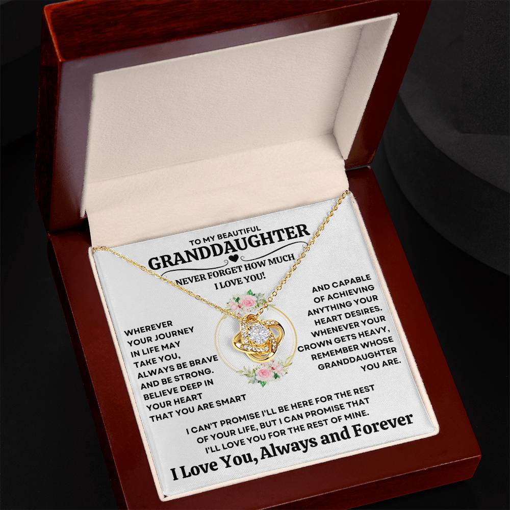 Beautiful Granddaughter Gift "Capable of Achieving Anything Your Heart Desires" Necklace