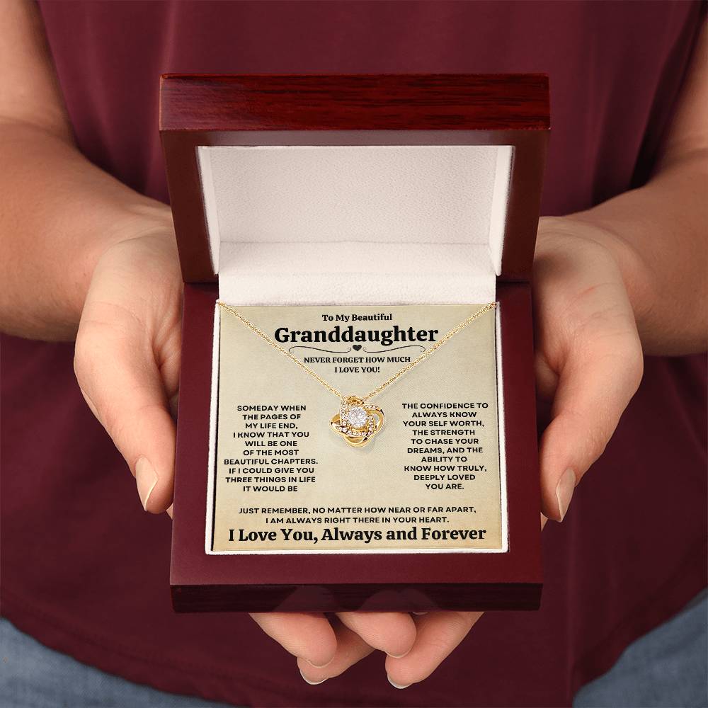 [ALMOST SOLD OUT] Beautiful Granddaughter Gift "Never Forget How Much I Love You" Necklace