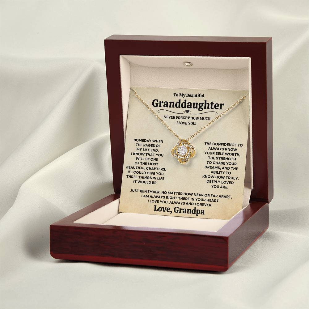 [ALMOST SOLD OUT] Beautiful Granddaughter Gift from Grandpa "Never Forget How Much I Love You" Necklace