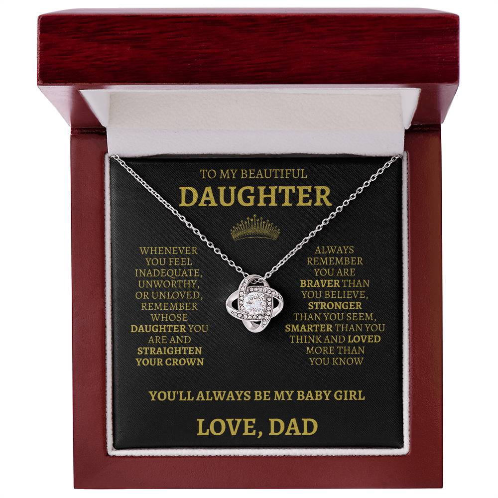 To My Daughter "Straighten Your Crown" Love Dad Necklace