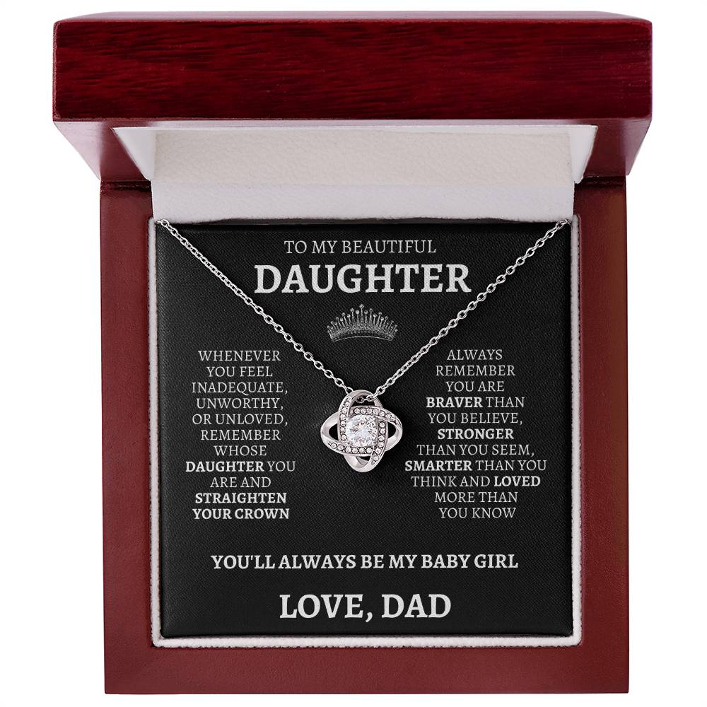 To My Daughter "Straighten Your Crown" Love Dad Necklace