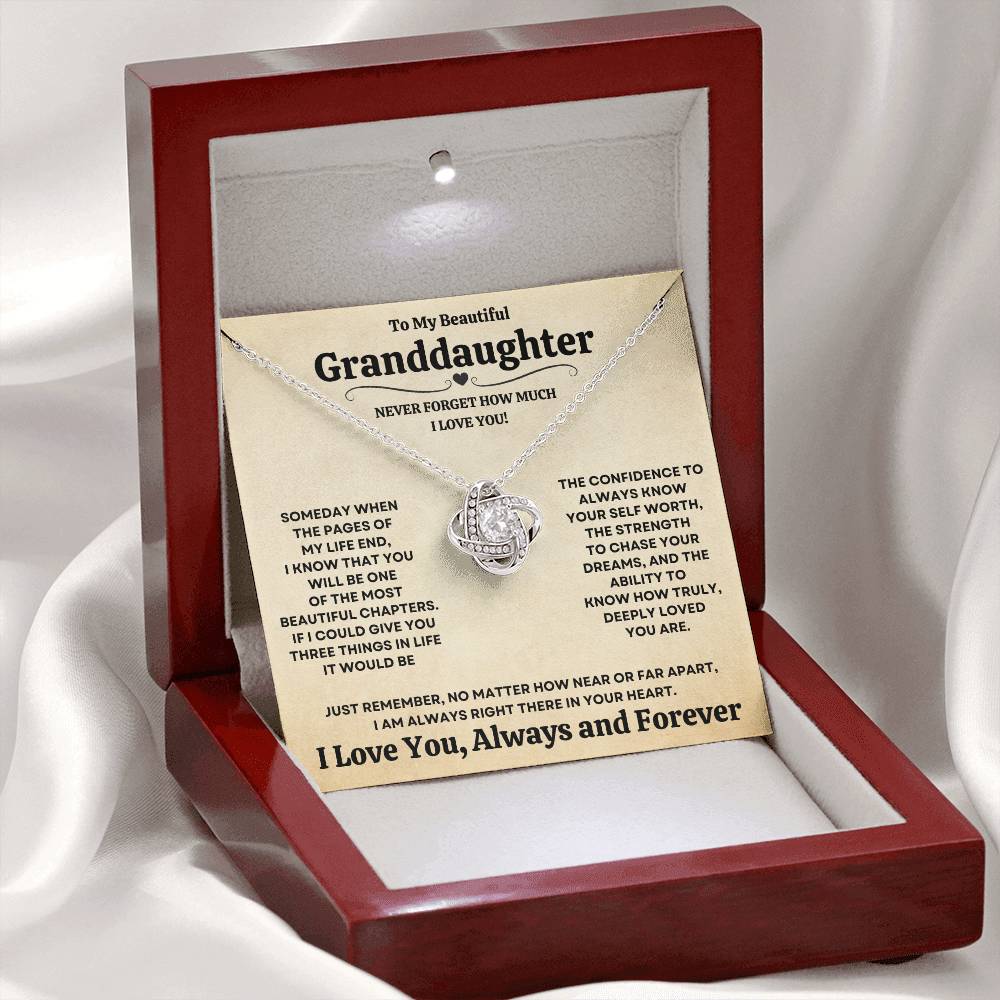 [ALMOST SOLD OUT] Beautiful Granddaughter Gift "Never Forget How Much I Love You" Necklace