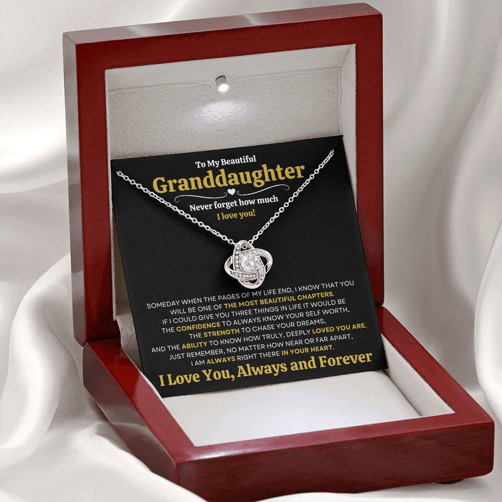 Beautiful Granddaughter Gift "I Love You, Always and Forever" Necklace