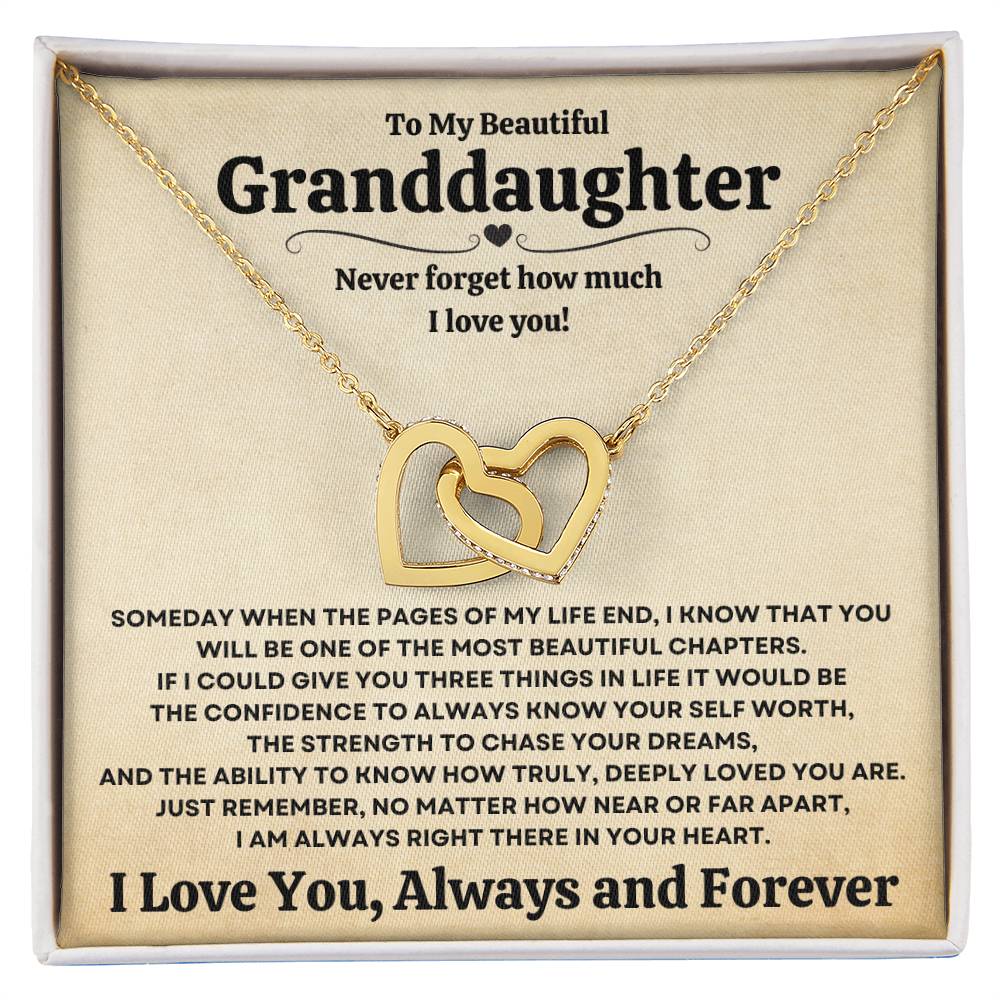 Beautiful Granddaughter Gift "I Love You, Always and Forever" Necklace