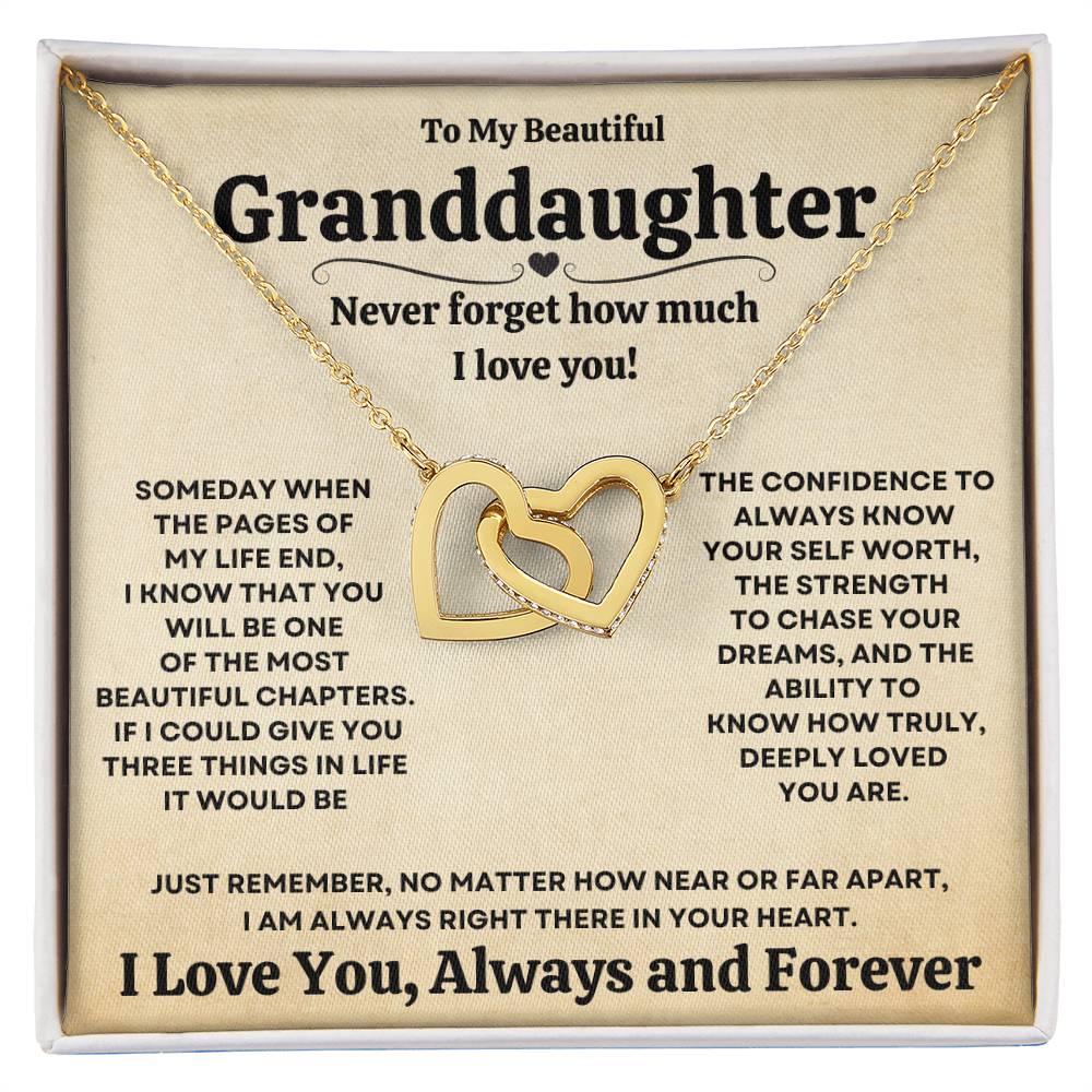 Beautiful Granddaughter Gift "I Love You, Always and Forever" Necklace