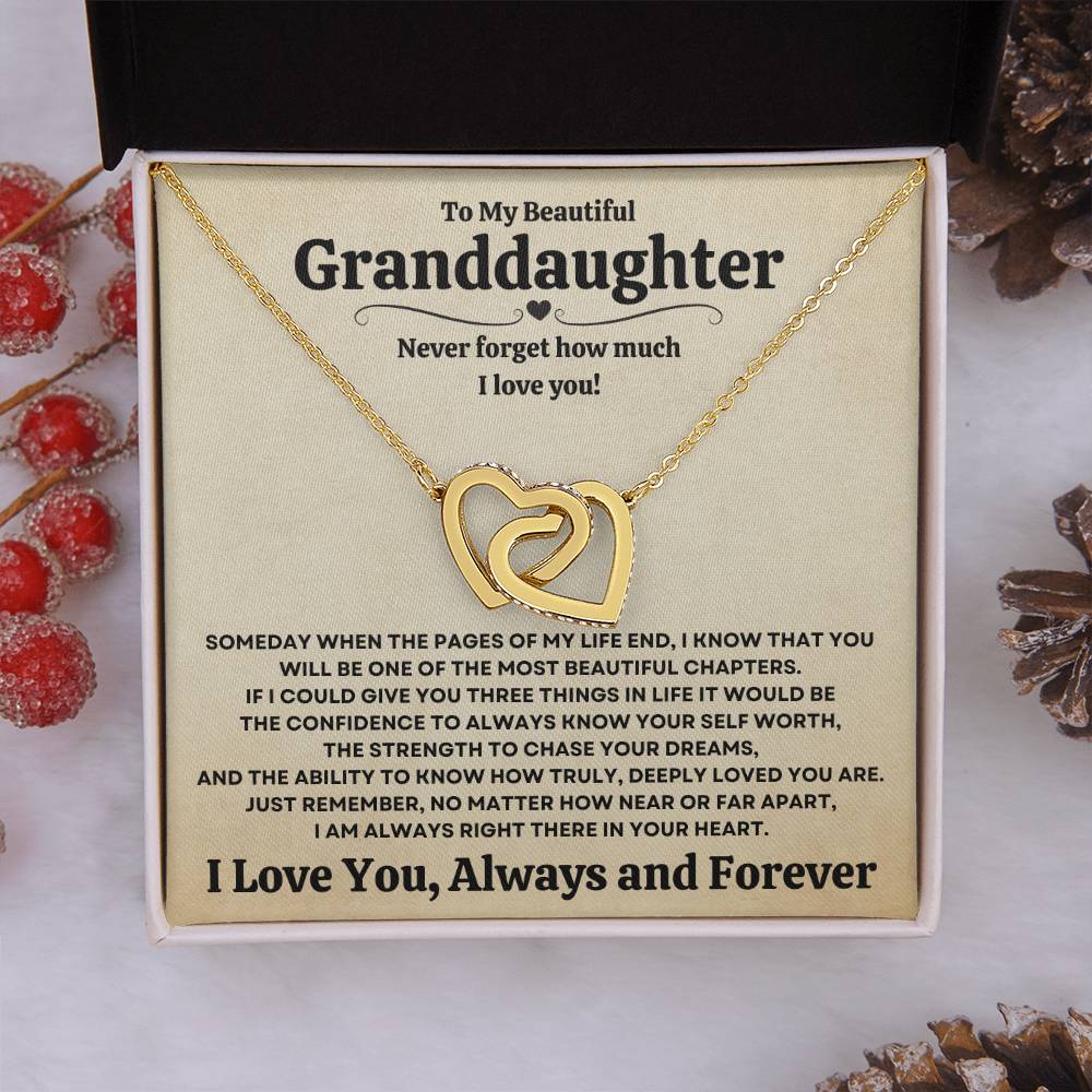 Beautiful Granddaughter Gift "I Love You, Always and Forever" Necklace