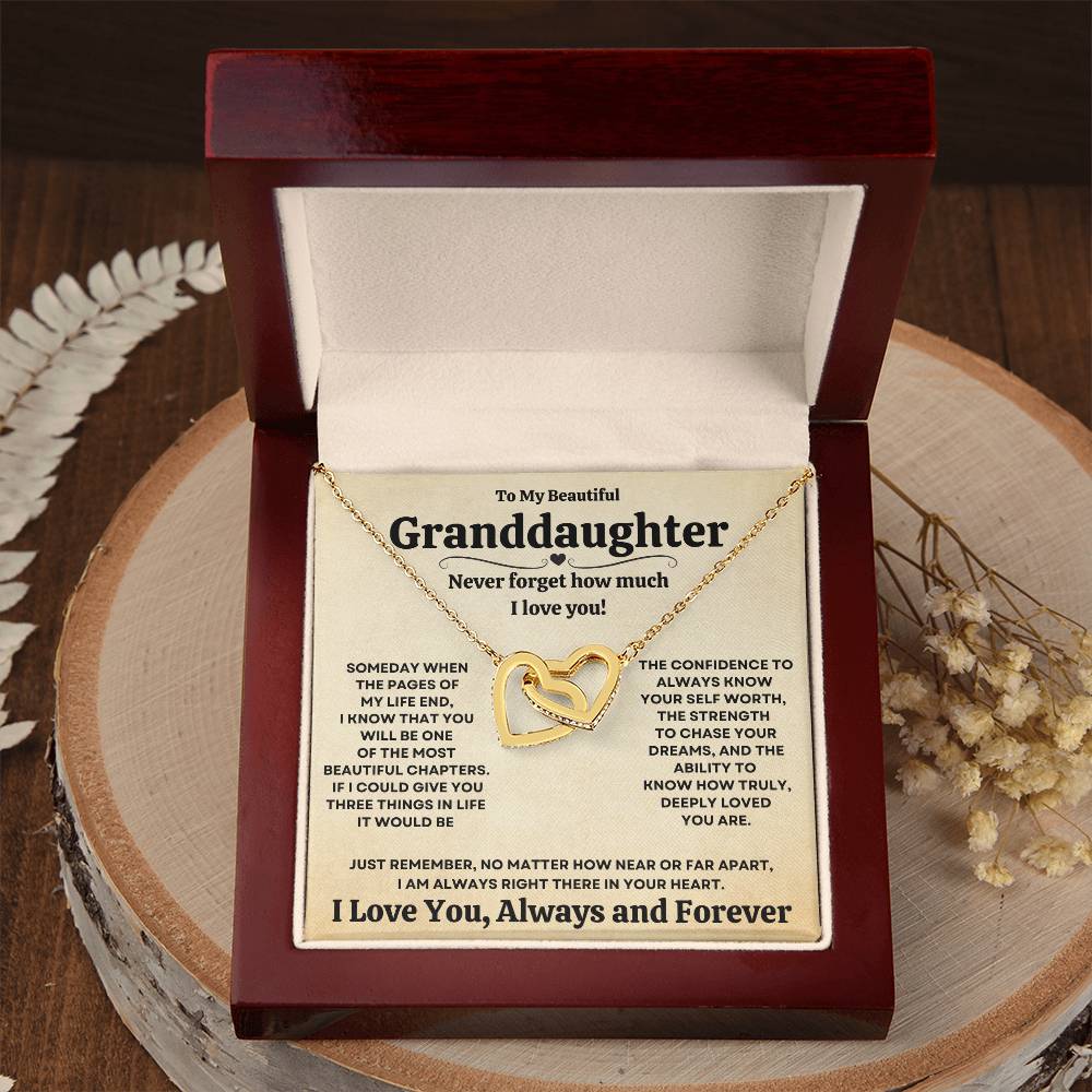 Beautiful Granddaughter Gift "I Love You, Always and Forever" Necklace