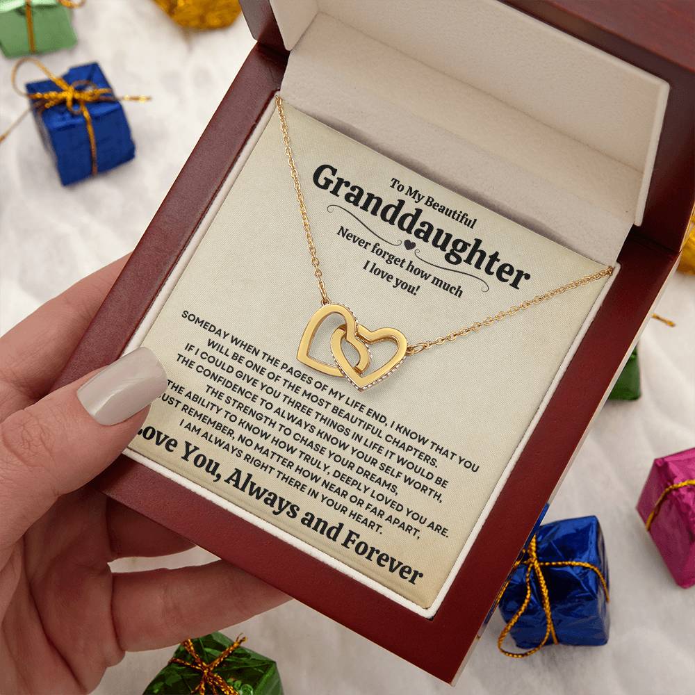 Beautiful Granddaughter Gift "I Love You, Always and Forever" Necklace