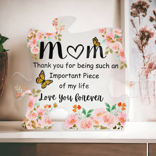 Beautiful Mom Gift "Love You Forever" Puzzle Plaque