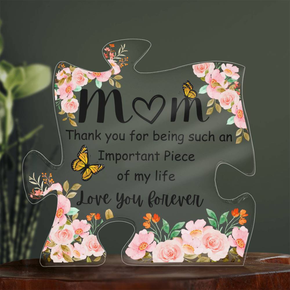 Beautiful Mom Gift "Love You Forever" Puzzle Plaque