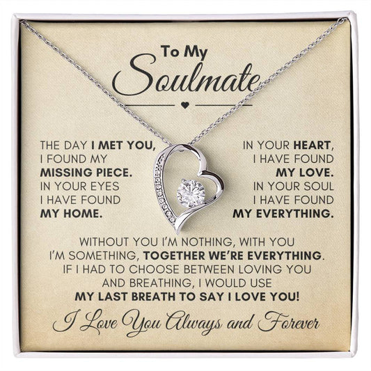 Beautiful Gift for Soulmate "Together We're Everything" Necklace